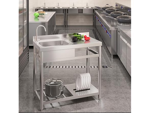 MODCART 39 inch Stainless Steel Utility Sink
