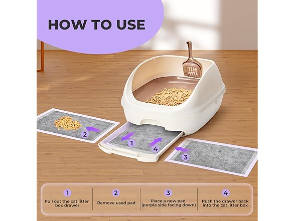 Earth Vibe Cat Pads Refills for Litter Box: Cat Litter Mat