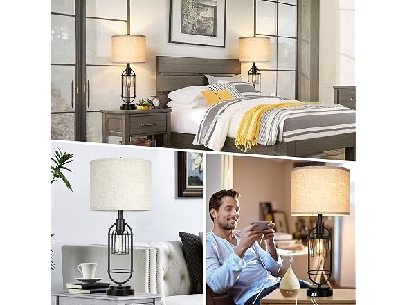 TOBUSA 29'' Tall Table Lamps, 2-Light Farmhouse