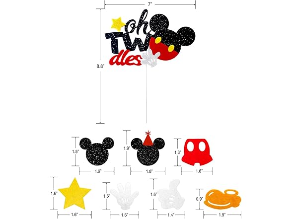 Set of 58 Mickey or Minnie Inspried Cake Toppers