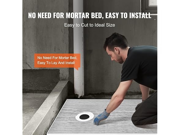 Shower Curb Kit, 60"x38" Shower Pan Kit with