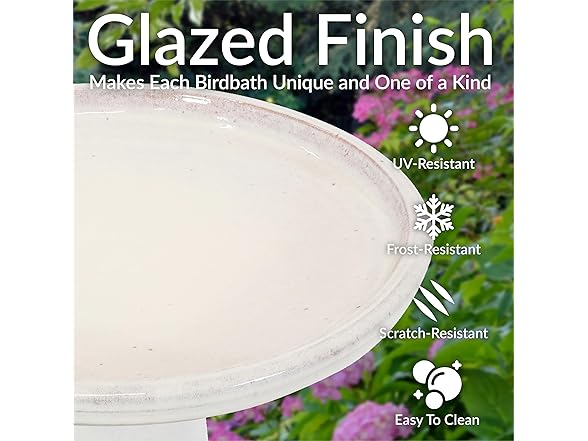 Sunnydaze 21" H Ceramic Bird Bath Twilight