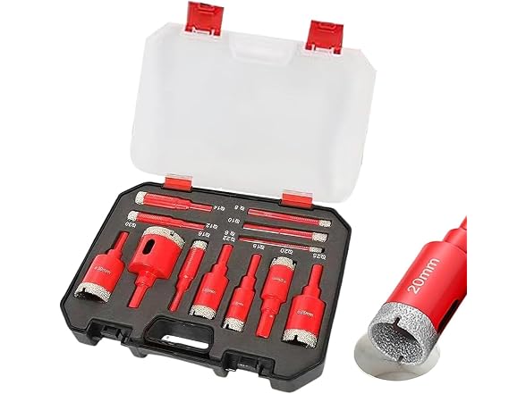 Generic AAP-Tool-404 12pc Diamond Tile Hole Saw Kit
