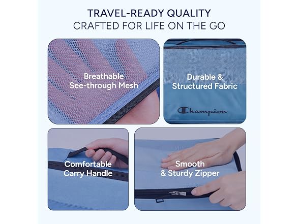 Champion 6Pc Packing Cube Set