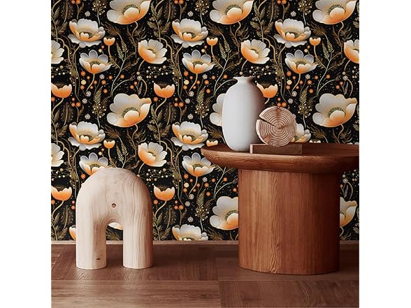 WalRiddle Dark Lotus Peel Stick Wallpaper