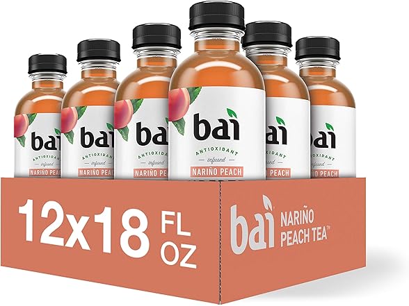 12CT Bai Iced Tea, Narino Peach, Antioxidant Infused