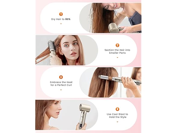 Tqcir 8 in 1 Hot Air Styler Pink