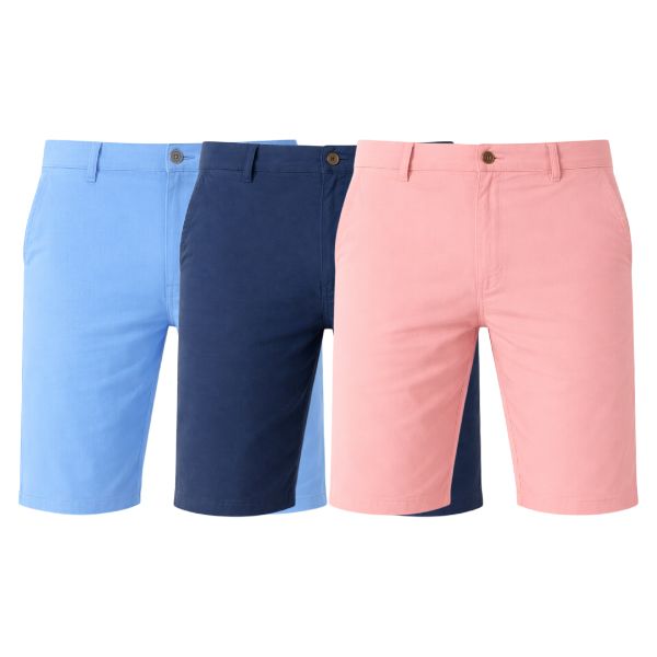 3Pk Asst Mens Slim Fit Chino Shorts - Gallery 15