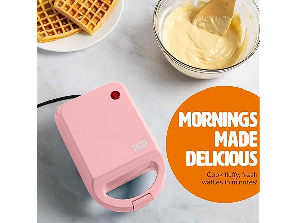 Tasty Mini Nonstick Waffle Maker Pink
