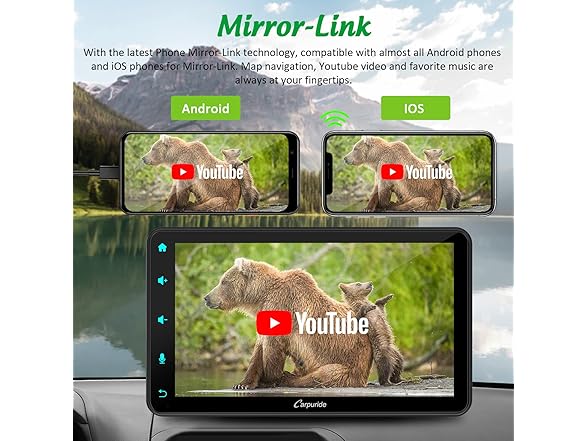 7" CarPlay Screen w/ Mirror Link- 2024