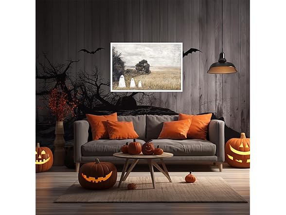 Htdsks Cute Ghost In Haunted Forest Canvas