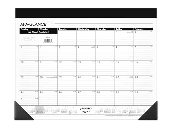 AT-A-GLANCE 2027 Desk Pad Calendar