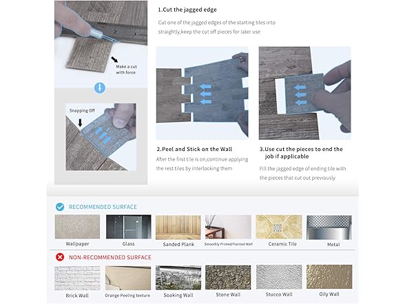 Art3d Peel and Stick Backsplashes Wall Tile Gray