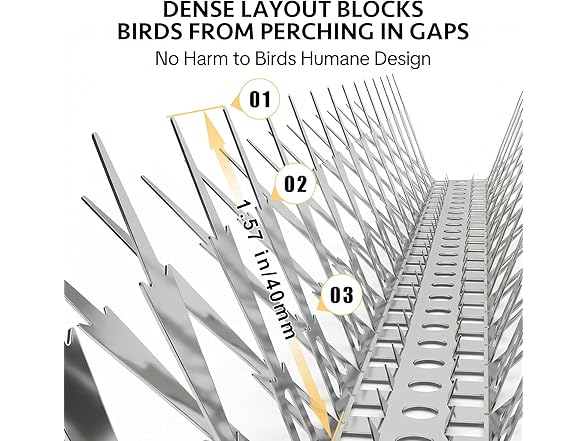 OFFO Stainless Steel Bird Spikes 10FT