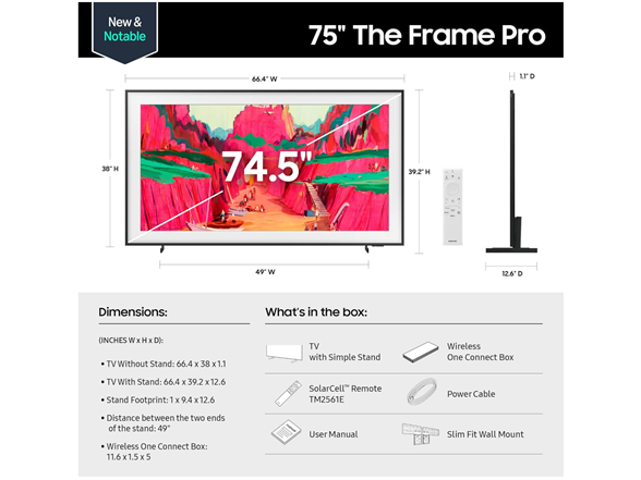 (NEW) Samsung "The Frame" Pro LS03FW (2025 Model)