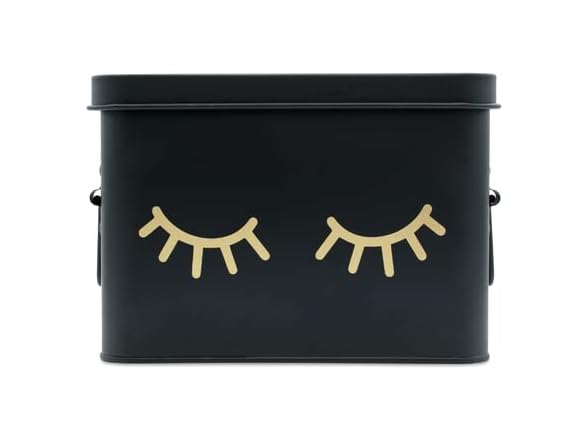 AQ Matte Black & Gold Metal Storage Box 