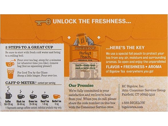 Bigelow Perfect Peach Tea Bags, 20 ct