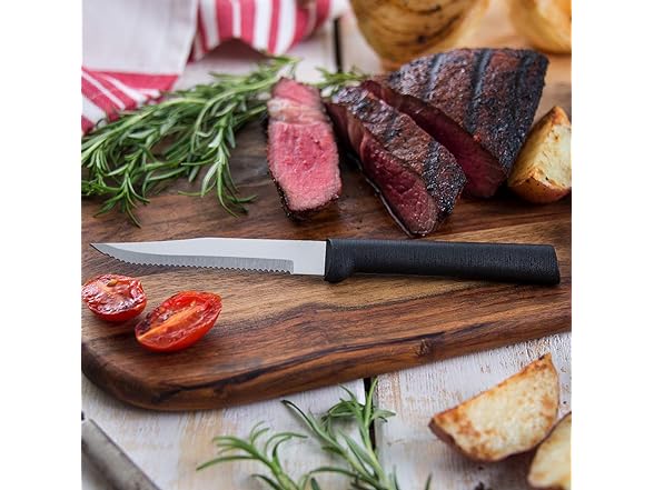 Rada Cutlery W242 Serrated Paring Knife - Black Handle - Regular Size