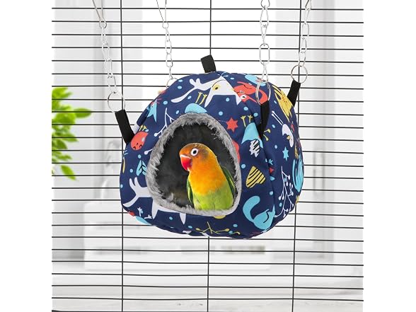 Wontee Bird Plush Hammock Parrot Hanging Snug