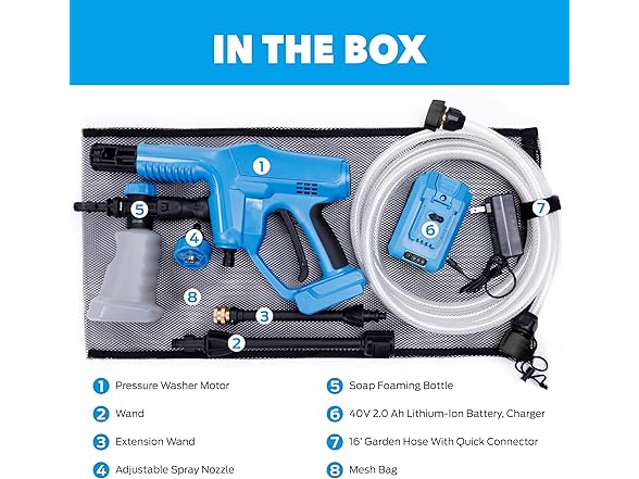 Pulsar 725 PSI 40v Cordless Pressure Washer with 5-in-1 Spray Nozzle