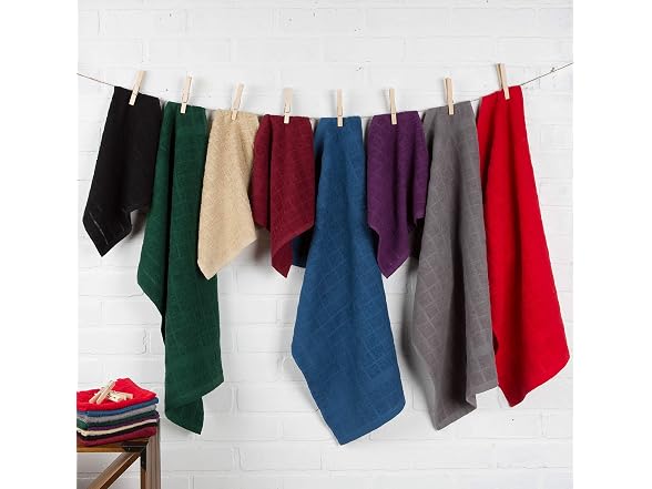 DII Basic Terry Collection Windowpane Dishtowel Set