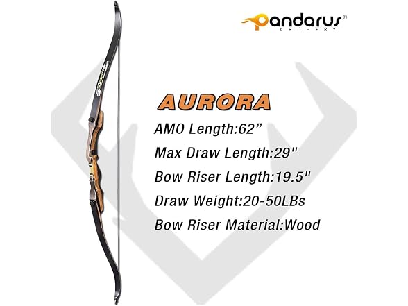 PANDARUS Wooden Takedown Recurve Bow 62"