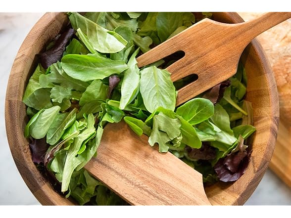 Ironwood Large Salinas Salad Bowl Set, Acacia Wood