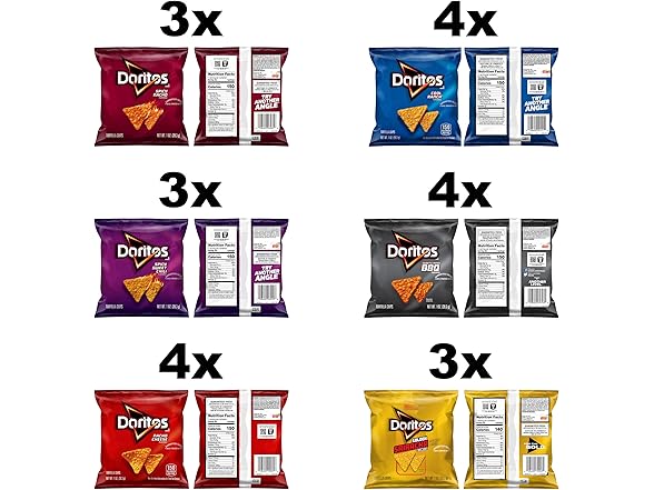 21PK Doritos Flavored Tortilla Chips Variety