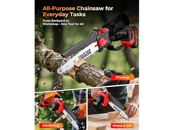UBeesize Mini Chainsaw Cordless 8inch