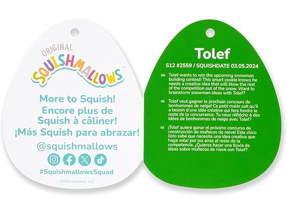 Squishmallows Original 12-Inch Tolef Cookie