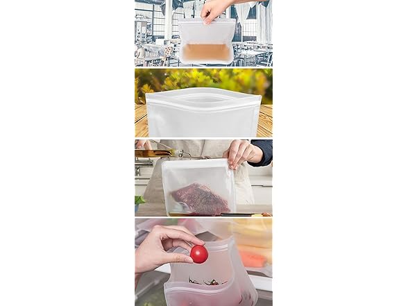 Dishwasher-safe Reusable Storage Bags