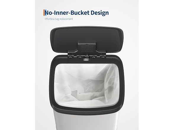 13.2 Gal/50L Stainless Steel Trash Can with Soft-Close