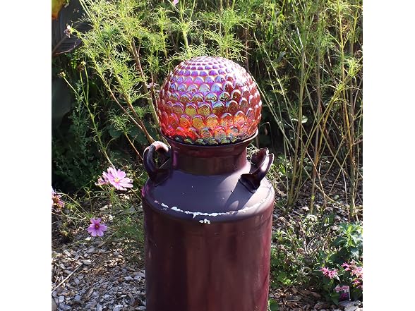 Sunnydaze 10" Red Scalloped Gazing Ball