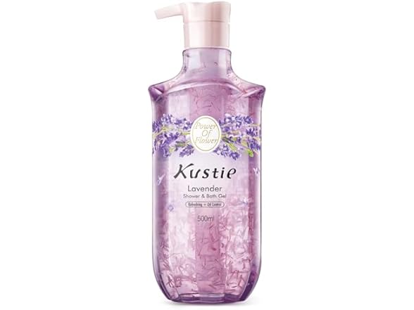 Kustie Lavender Body Wash with Real Flower Petals