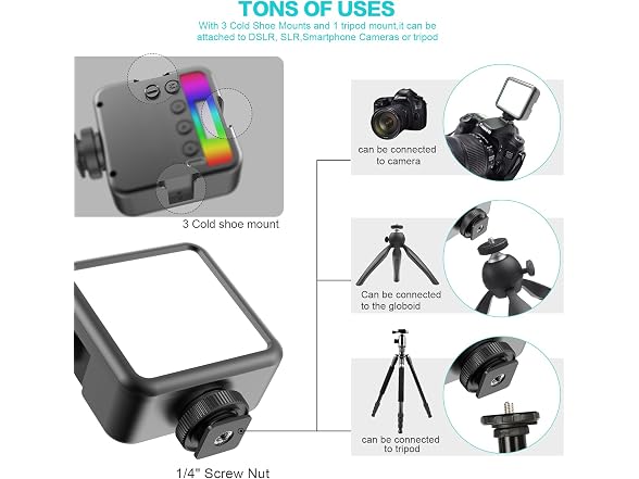 ALTSON Magnetic RGB LED Video Light (Black)