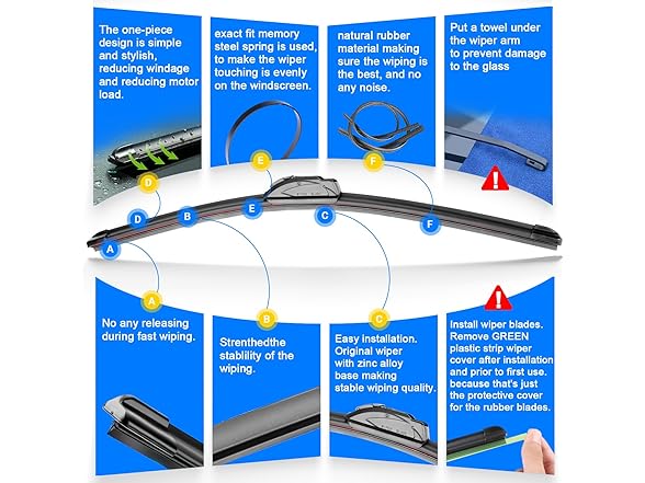 3PK Windshield Wiper Blades Replacement for 2009-2020 Honda
