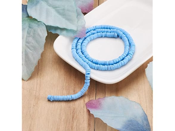 KISSITTY 1 Strand Light Sky Blue Flat Round - Gallery 3