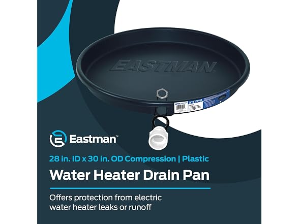 Eastman Water Heater Drain Pan with PVC