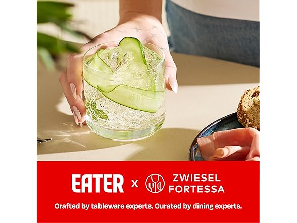 Eater x Zwiesel Crystal Glass, 10 Ounce (Set of 6), Clear