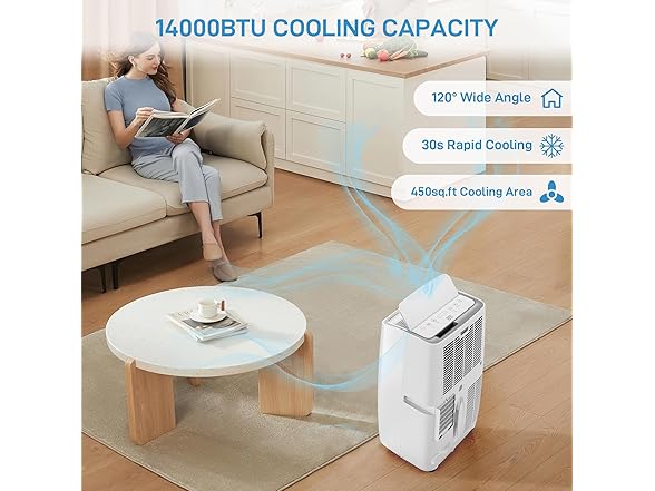 GustoWave 14000 BTUs Portable Air Conditioner Unit