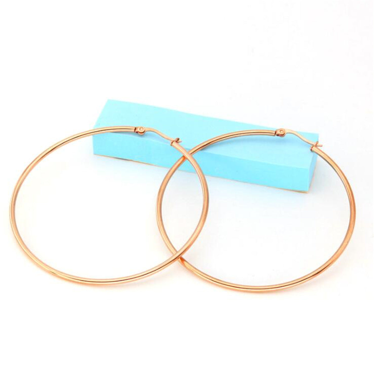 14k Rose Gold Plated Large Hoop Earring - Gallery 4