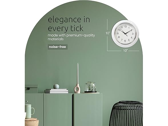 Kiera Grace Aster Round Wall Clock, 10" x 10"