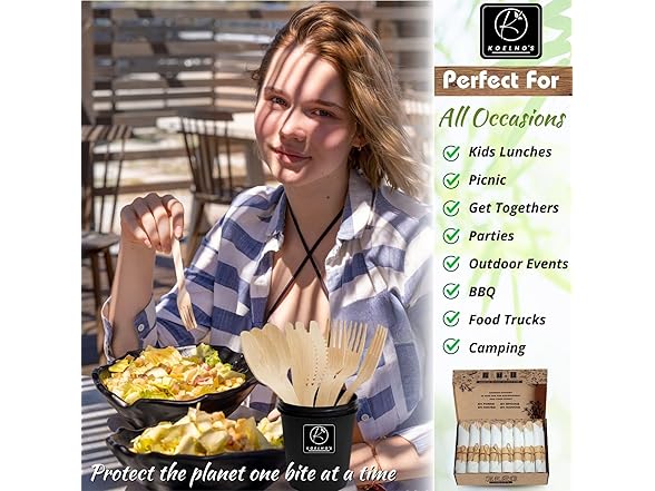 KOELHO'S Bamboo Cutlery Set 24