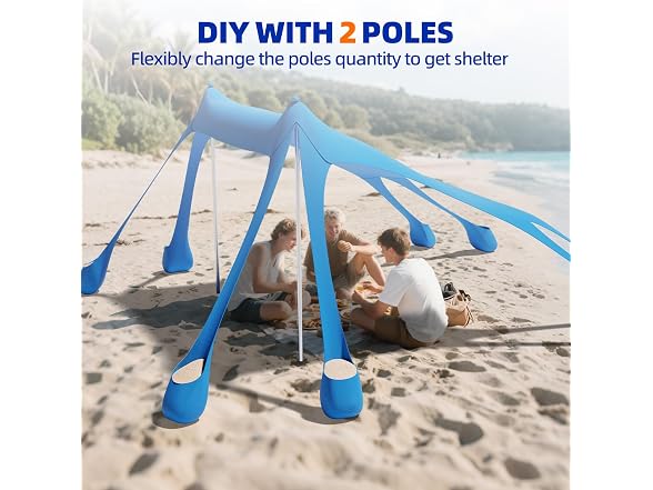 DOLLATE Beach Tent (Sky Blue), 10x10ft