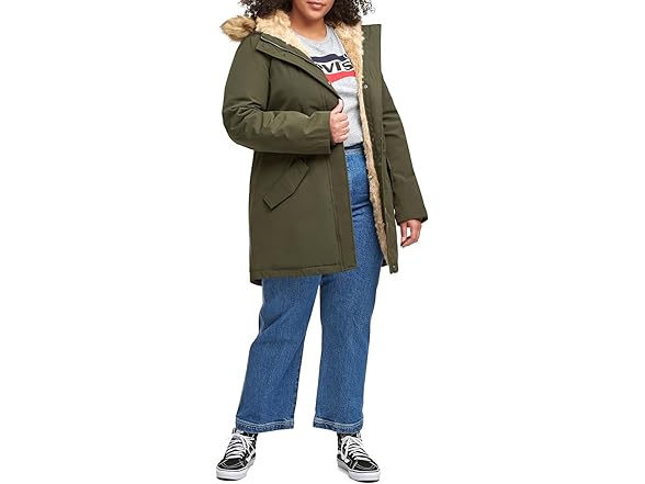 Levi's Women's Olive Parka (1X) (Open Box)