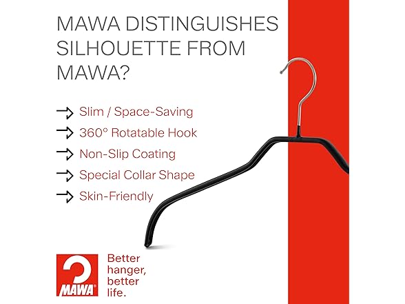 Mawa Clothing Hangers 360-degree Rotatable Hook