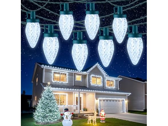 Brightown C9 LED Christmas String Lights, 33ft