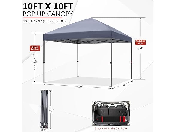 ABCCANOPY Durable Easy Pop up Canopy Tent 10x10