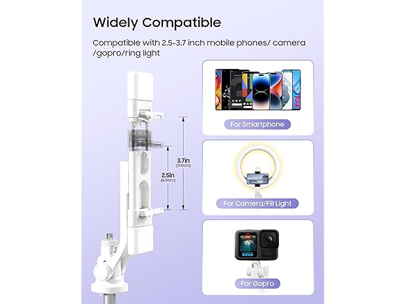 ACKIMA 53in Selfie Stick Tripod Light