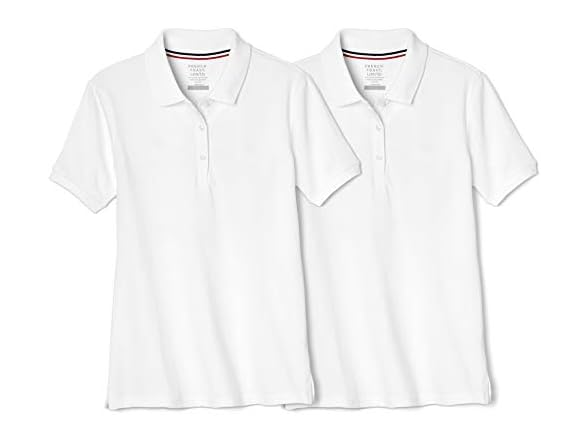 French Toast Girls White Polo (7-8)